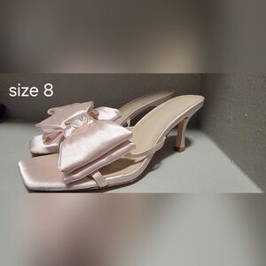 Elegant Pink Satin Women's Heels